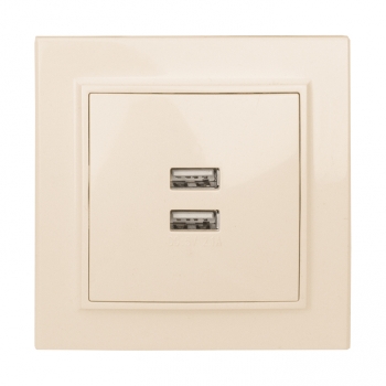 Минск Розетка USB 2-местная СП 2,1А  бежевая  EKF в Находке