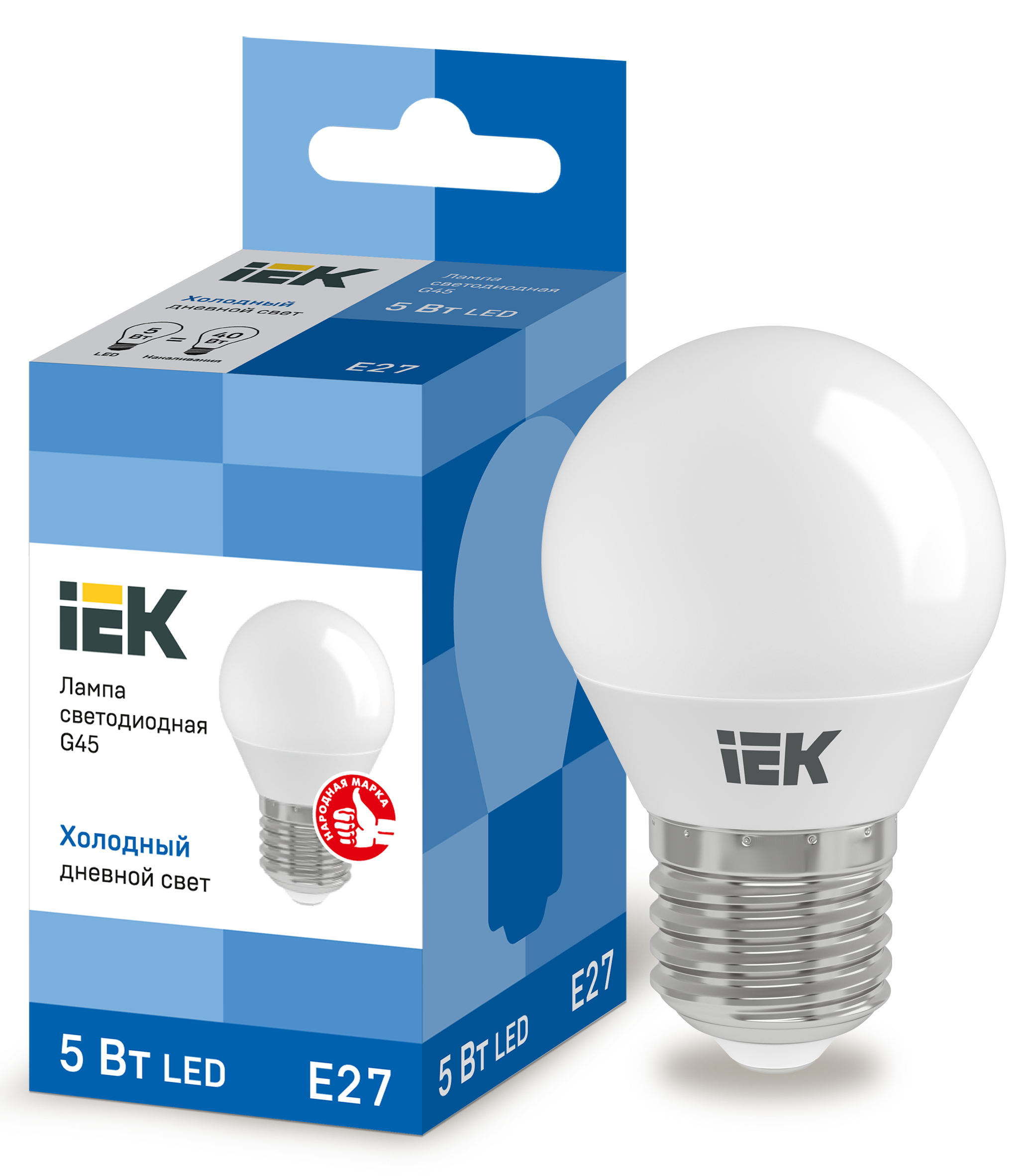 Лампа LED G45 шар 5Вт 230В 6500К E27 IEK в Находке