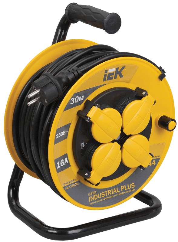 Катушка УК30 с т/з 4 места 2P+PE/30метров 3х1,5мм2 IP44 "Industrial plus" IEK в Находке