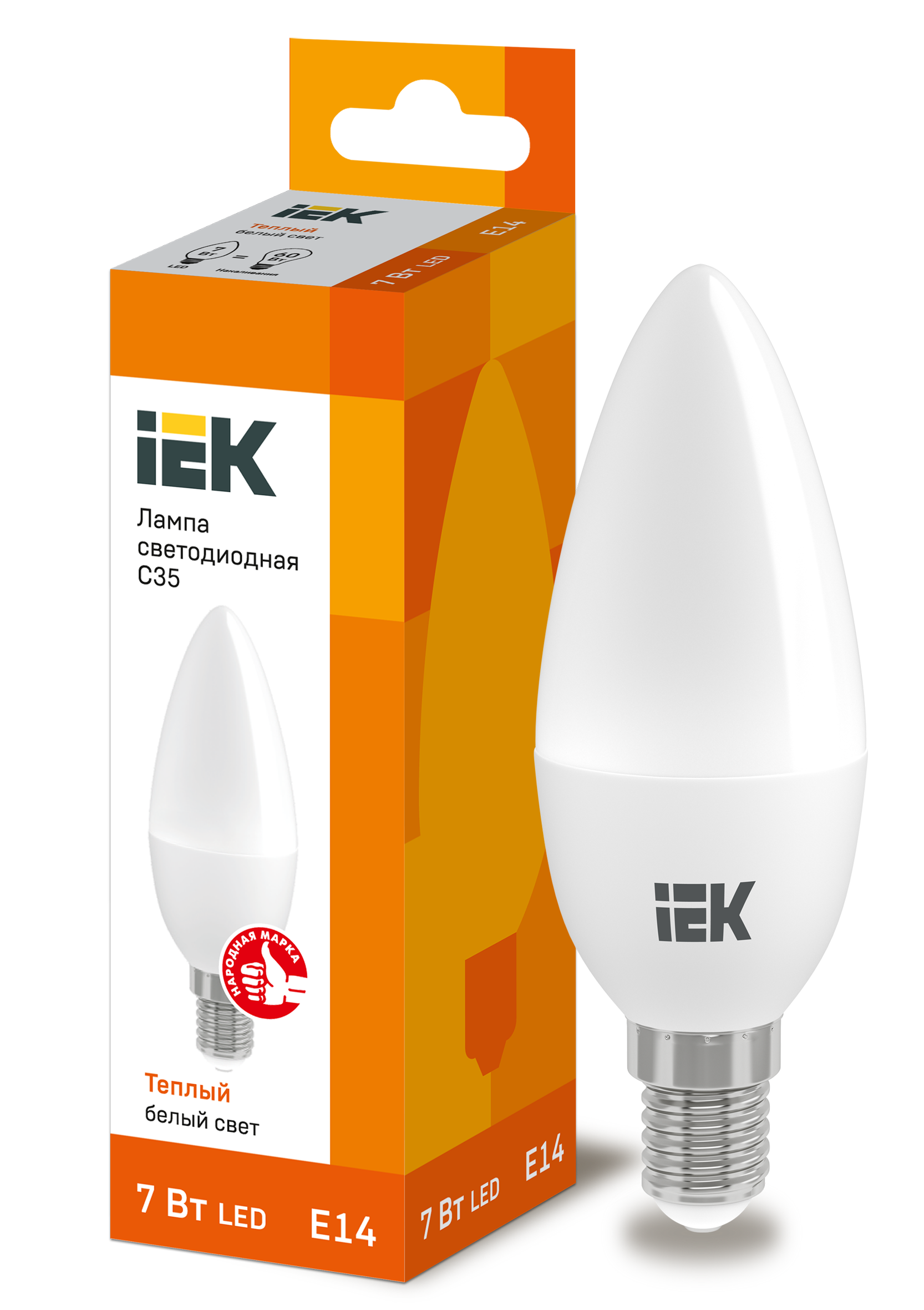 Лампа LED C35 свеча 7Вт 230В 3000К E14 IEK в Находке