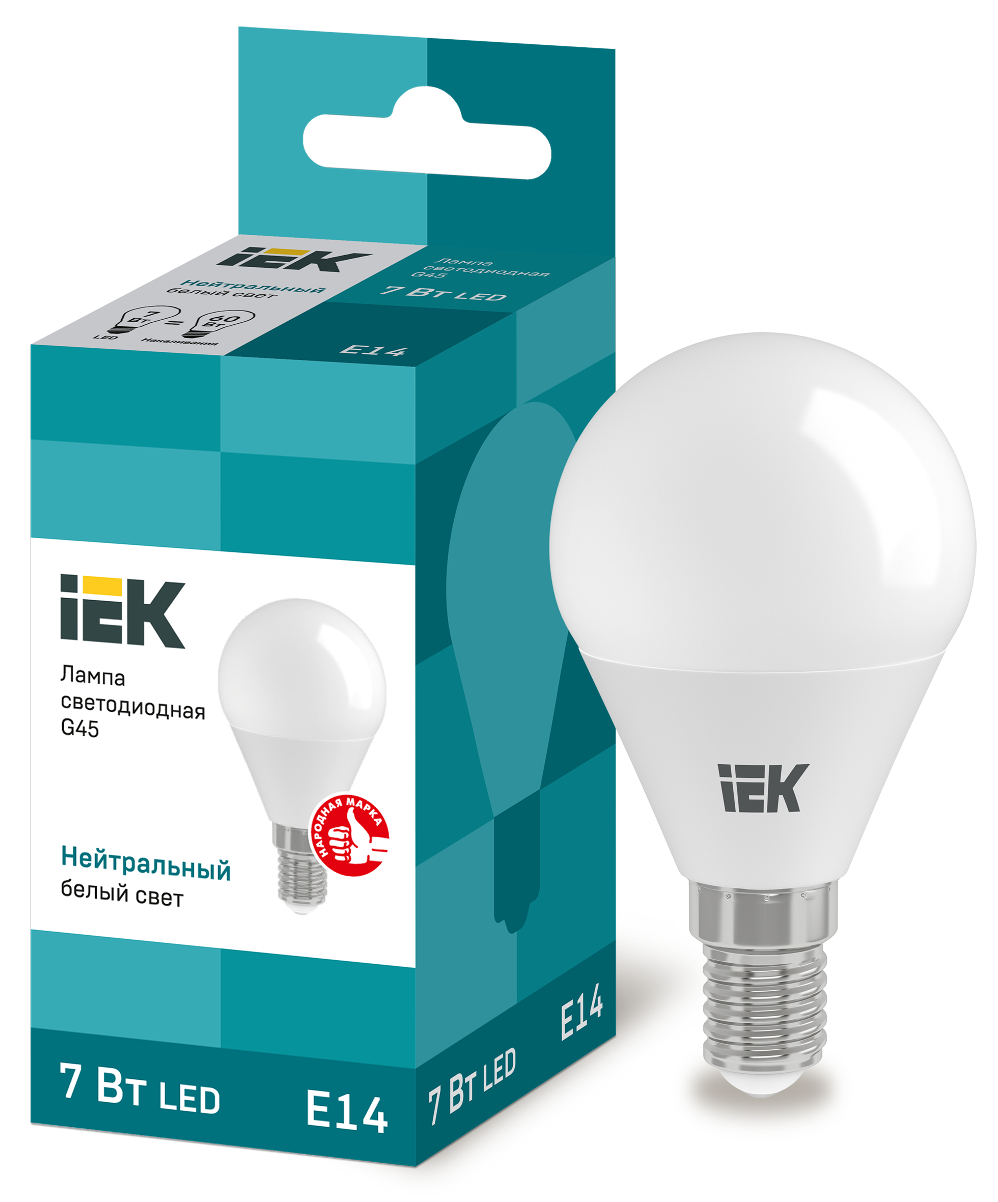Лампа LED G45 шар 7Вт 230В 4000К E14 IEK в Находке