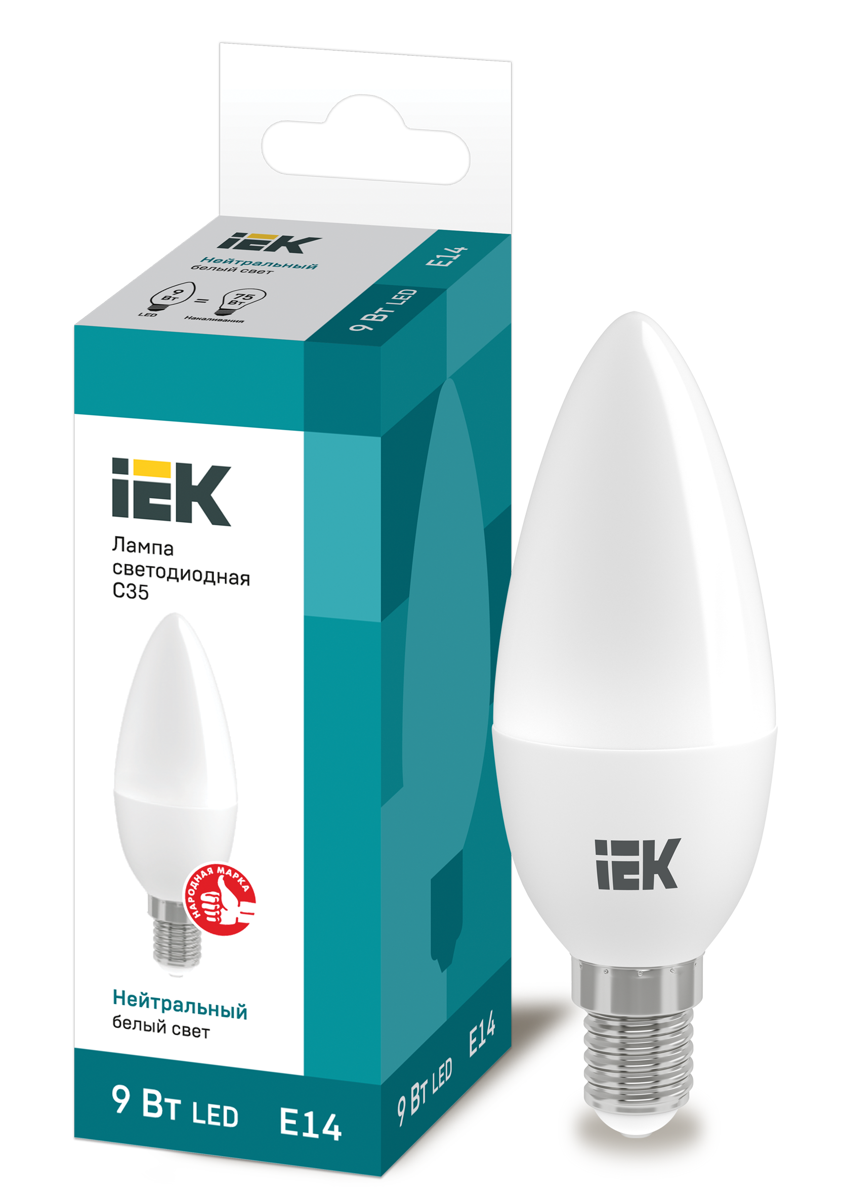Лампа LED C35 свеча 9Вт 230В 4000К E14 IEK в Находке