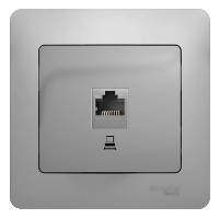 Розетка компьютерная Glossa SE алюминий в Находке