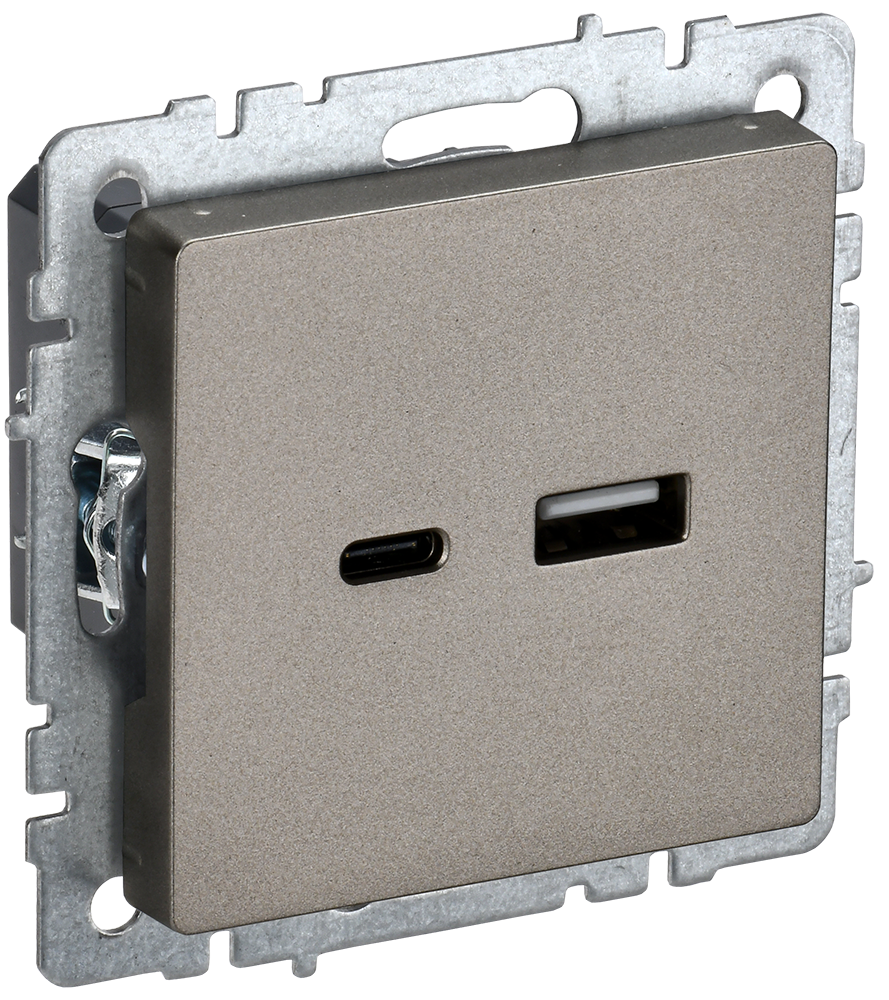 Розетка USB A+C 18Вт BRITE IEK шампань в Находке