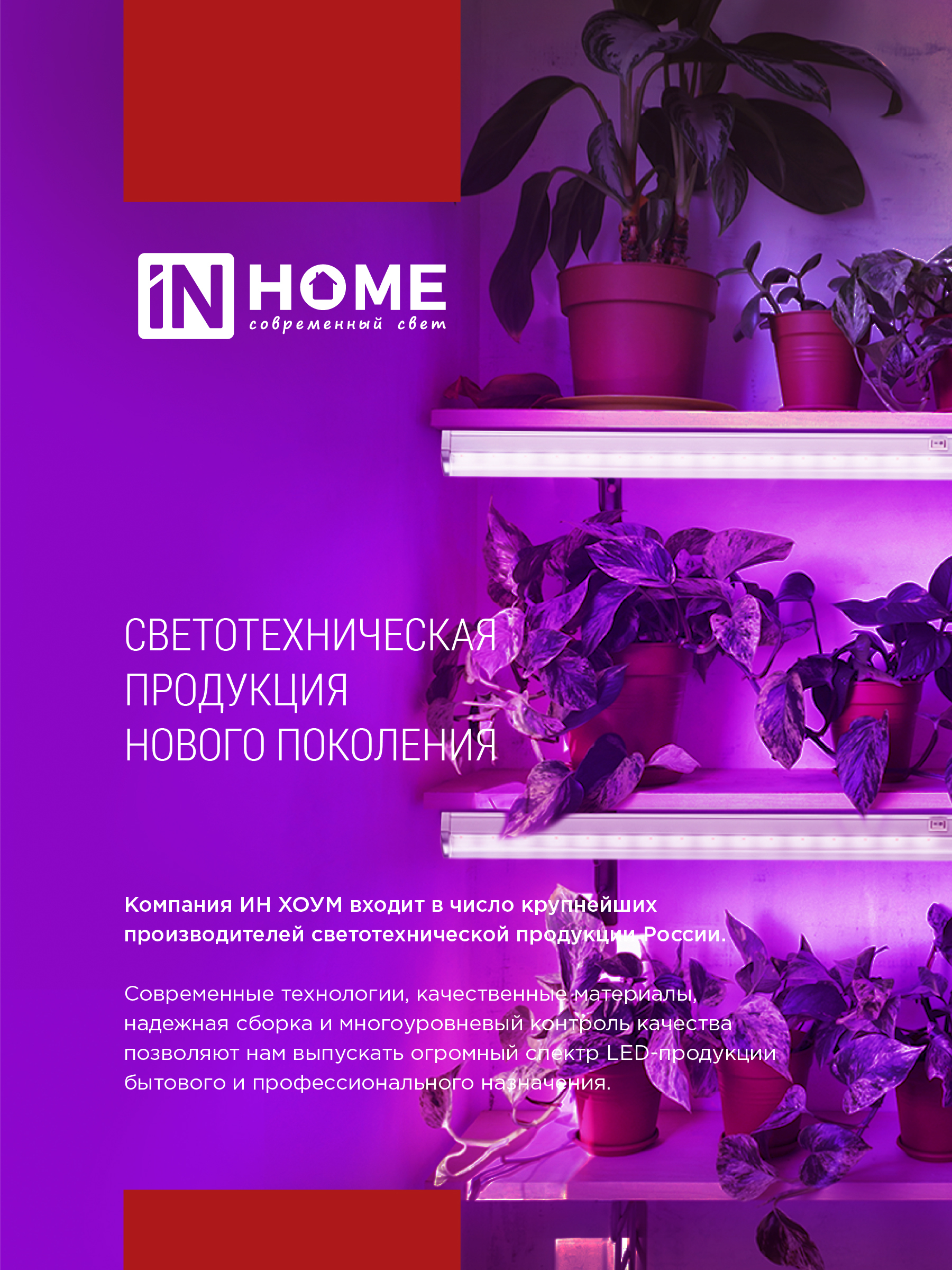 Светильник светодиодный СПБ-Т5 STD-ФИТО красно-синий спектр 10Вт 600мм IN HOME в Находке