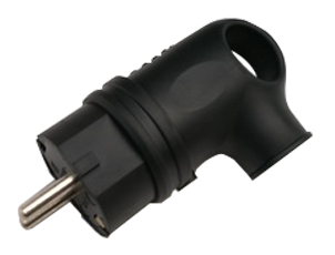 Вилка угловая с заземлением каучук 16А IP44 черная 9220 IN HOME в Находке