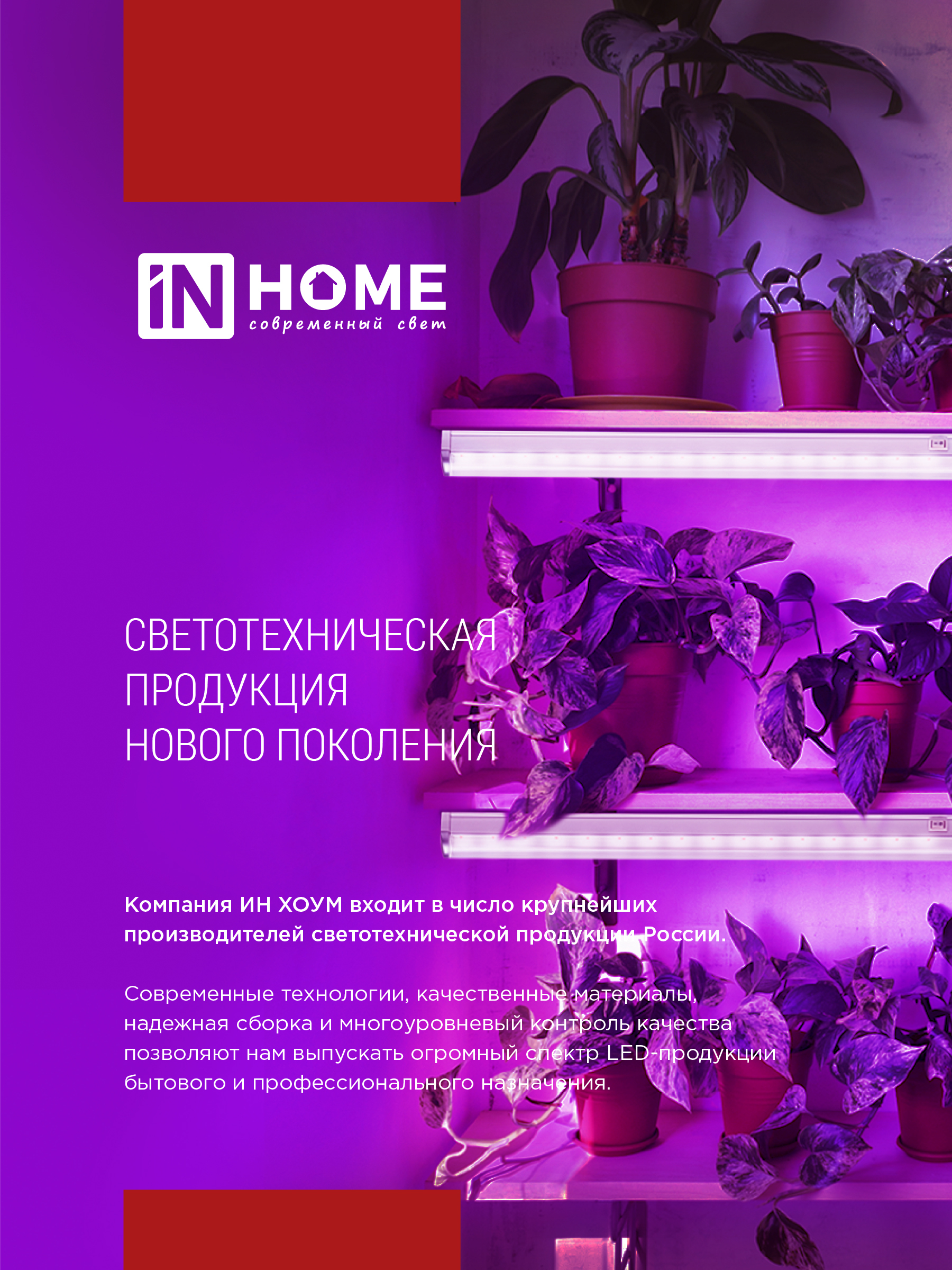 Светильник светодиодный СПБ-Т5 STD-ФИТО красно-синий спектр 20Вт 1200мм IN HOME в Находке