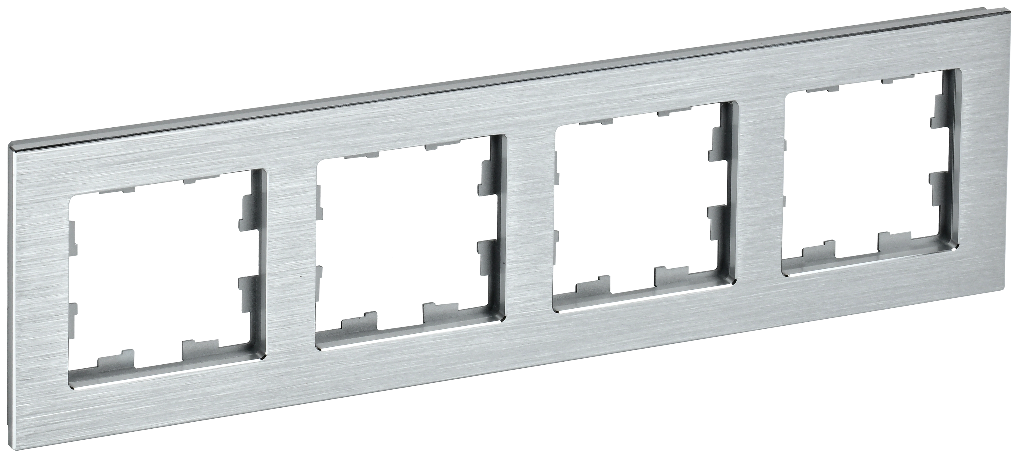 Рамка четырехместная BRITE IEK металл алюминий в Находке