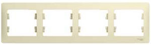 Рамка четырехместная Glossa SE бежевая в Находке