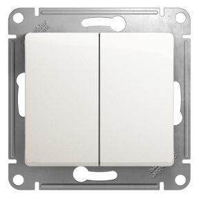 Выключатель двухклавишный Glossa SE перламутр в Находке