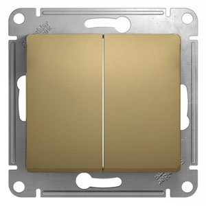 Выключатель двухклавишный Glossa SE титан в Находке