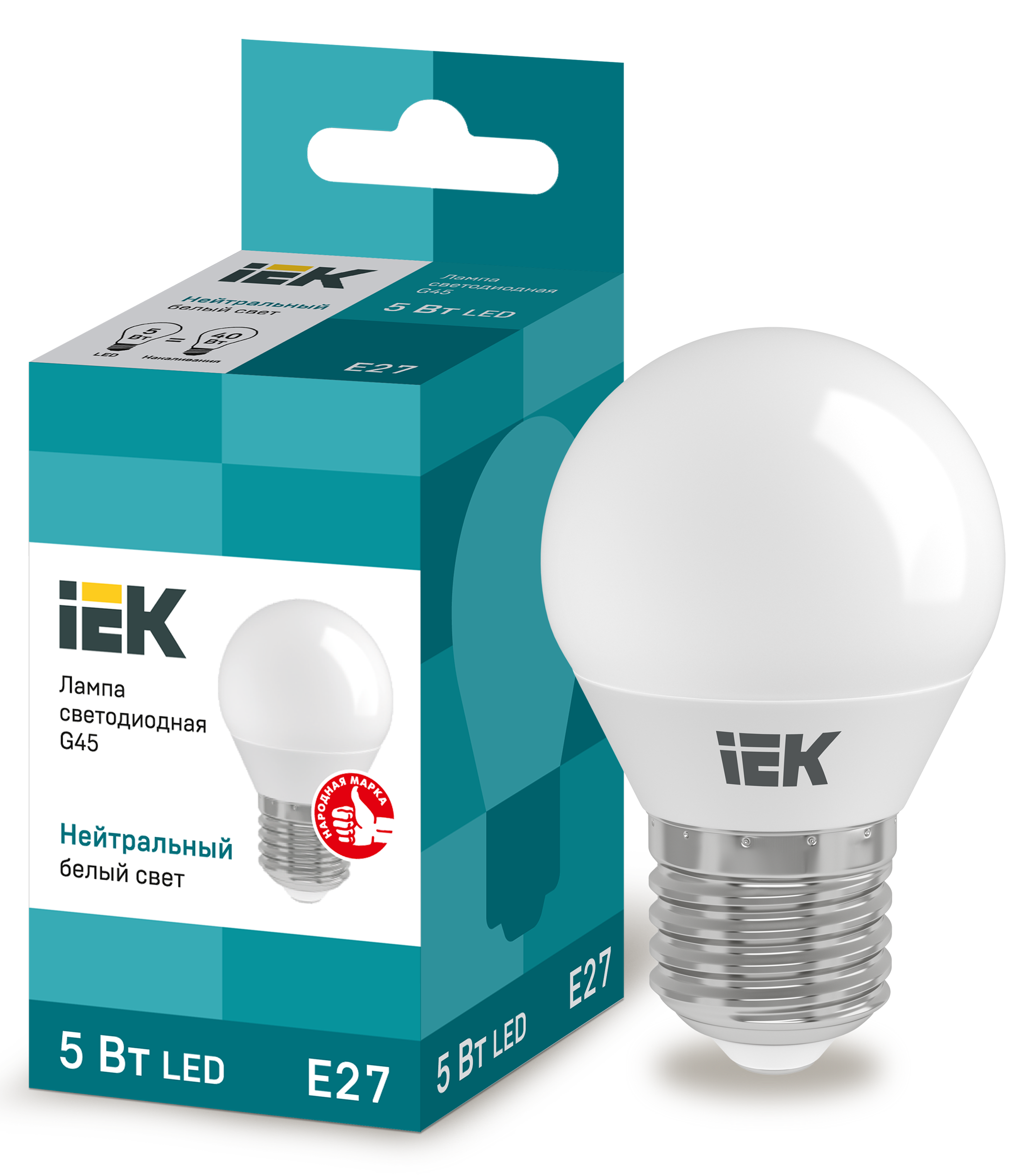 Лампа LED G45 шар 5Вт 230В 4000К E27 IEK в Находке