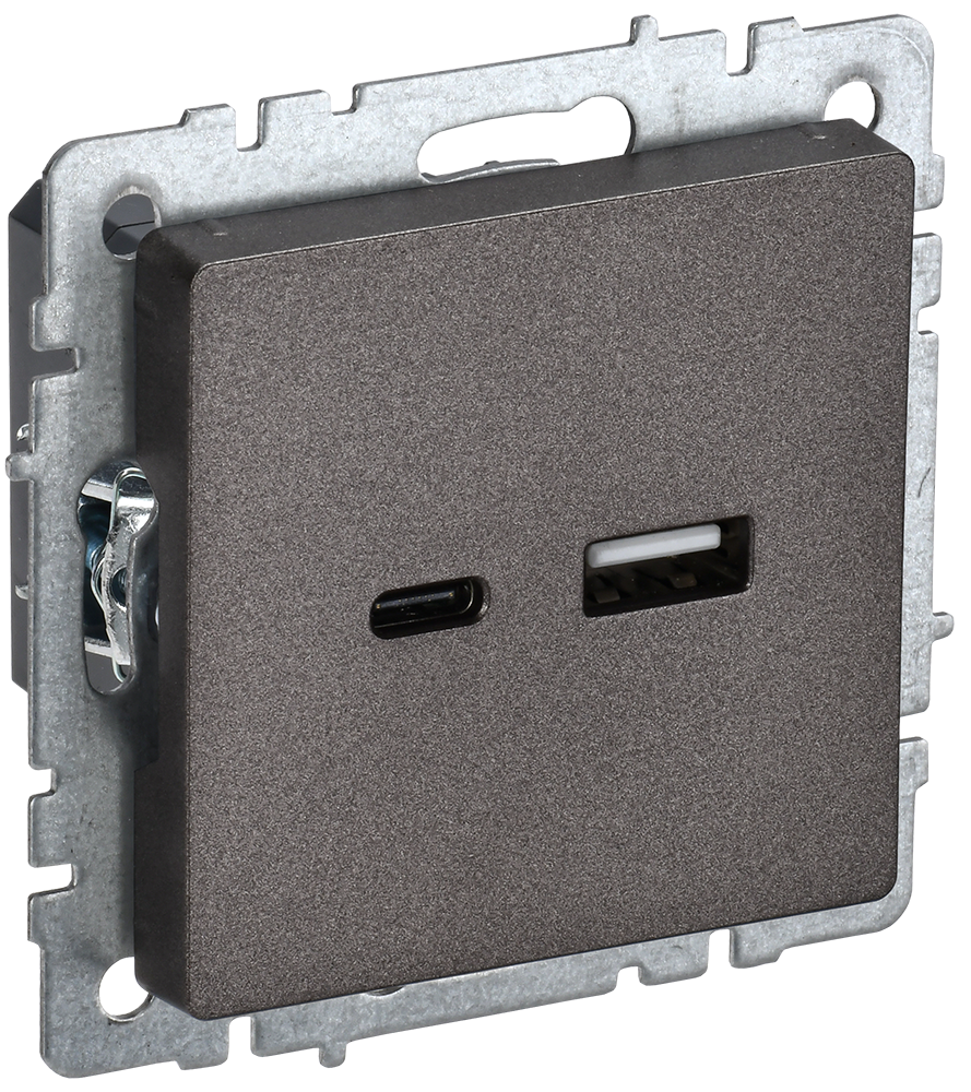 Розетка USB A+C 18Вт BRITE IEK бронза в Находке