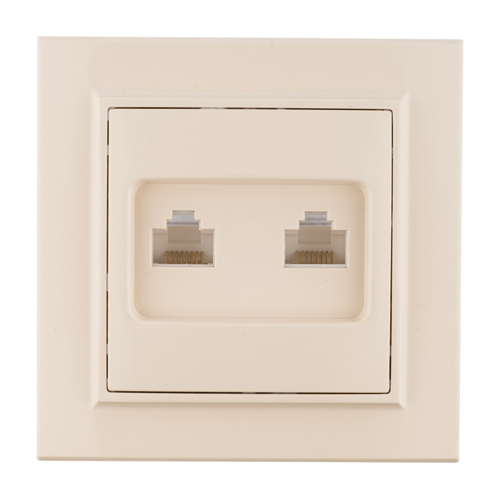 Розетка RJ-45+Phone СП бежевый Минск EKF в Находке