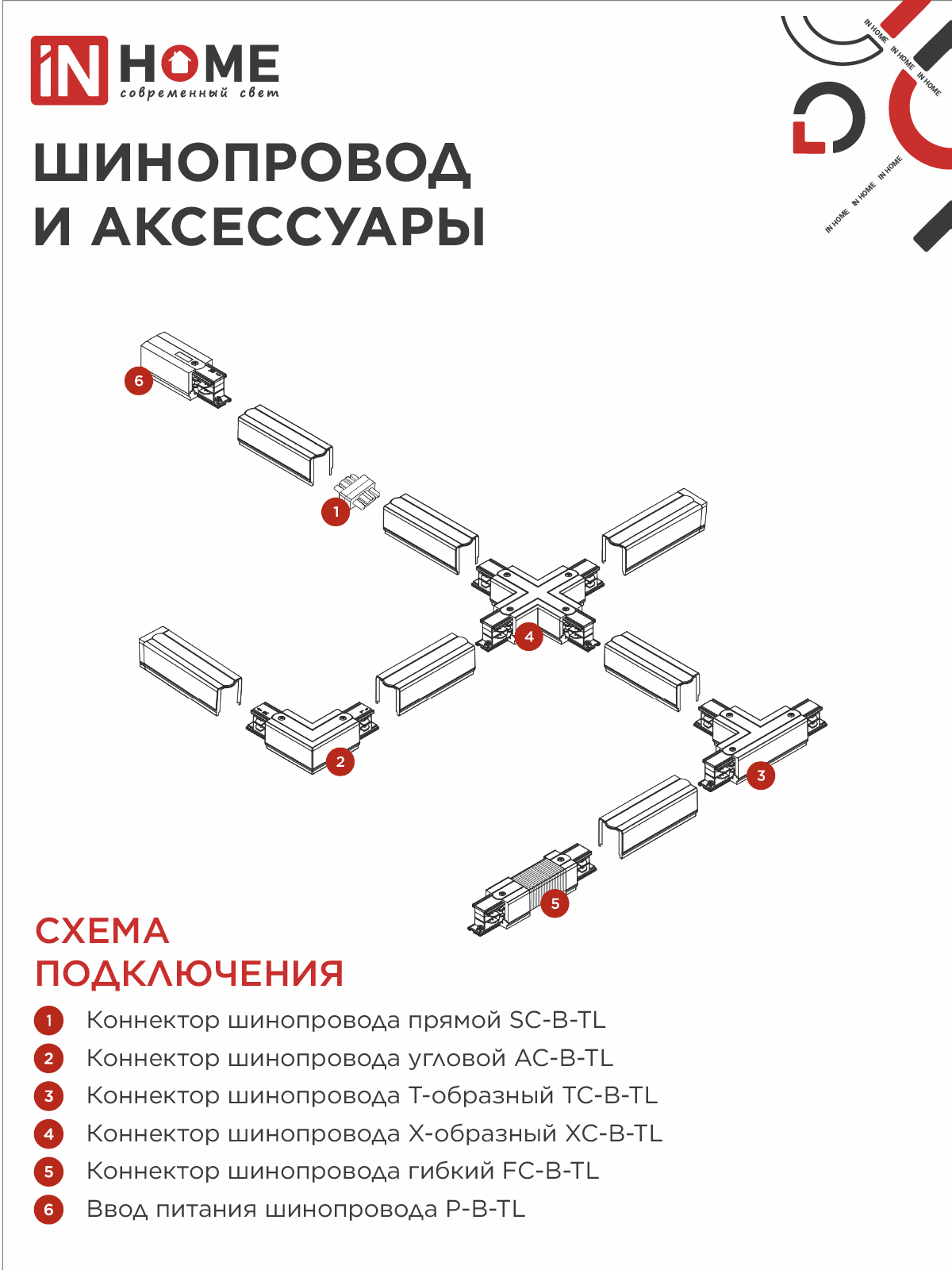 Светильник трековый TR-GU10 SP-BL черный IN HOME в Находке