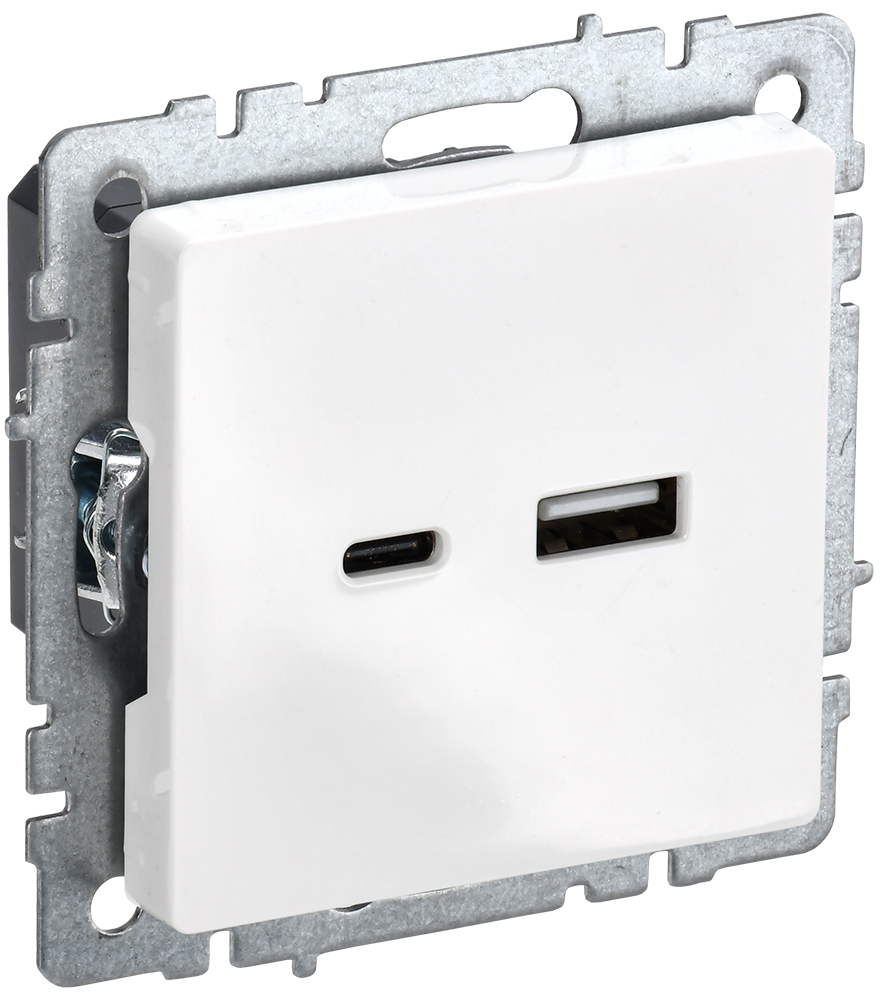 Розетка USB A+C 18Вт BRITE IEK белая в Находке