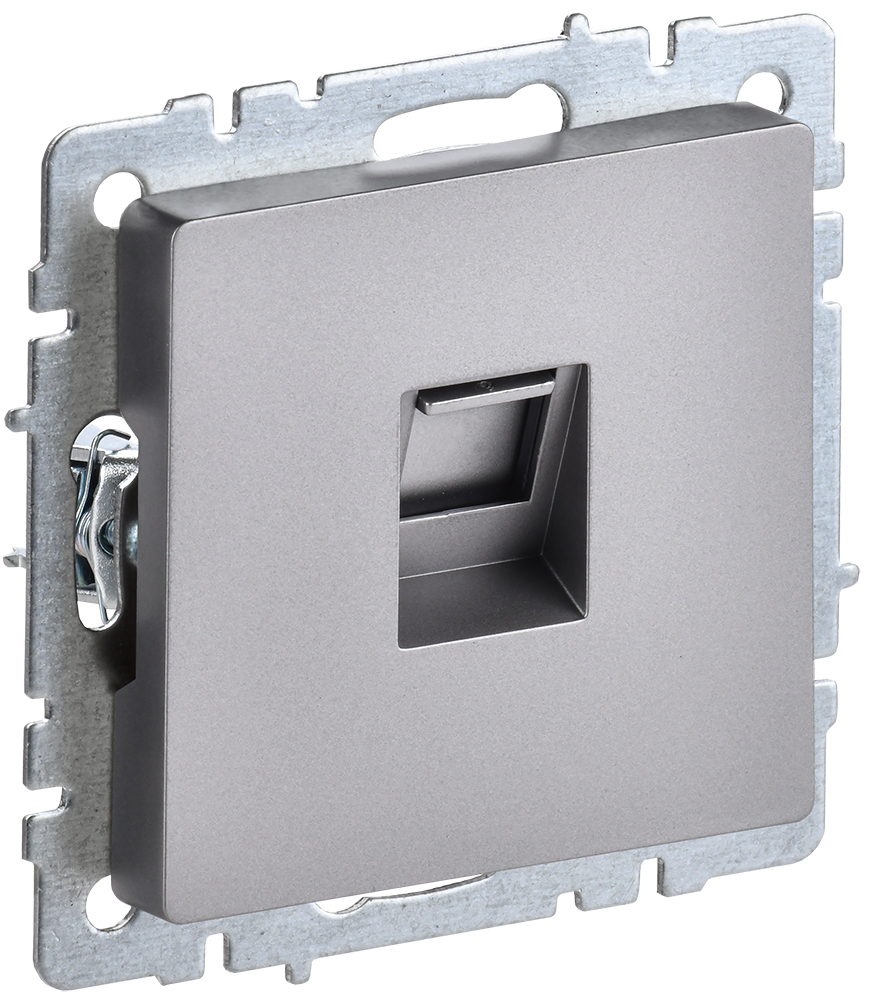 Розетка компьютерная RJ45 категории 5E BRITE IEK сталь в Находке