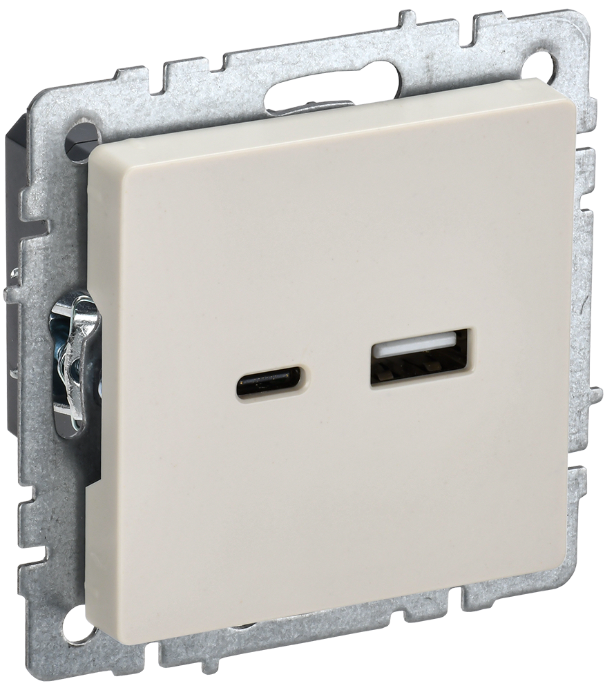Розетка USB A+C 18Вт BRITE IEK бежевая в Находке