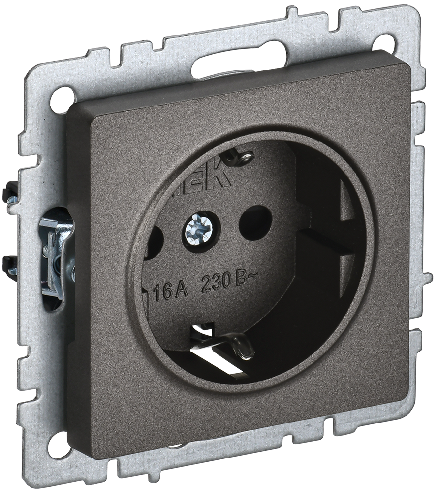 Розетка одинарная с з/к 16А BRITE IEK бронза в Находке