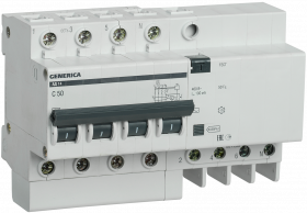 Диф.автомат АД14 4Р 50А 100мА GENERICA IEK в Находке