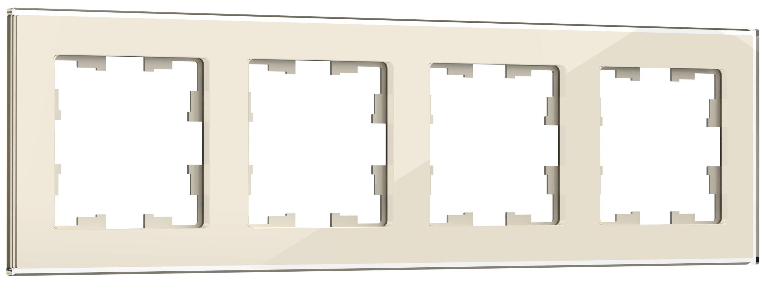 Рамка четырехместная BRITE IEK стекло ванильный в Находке