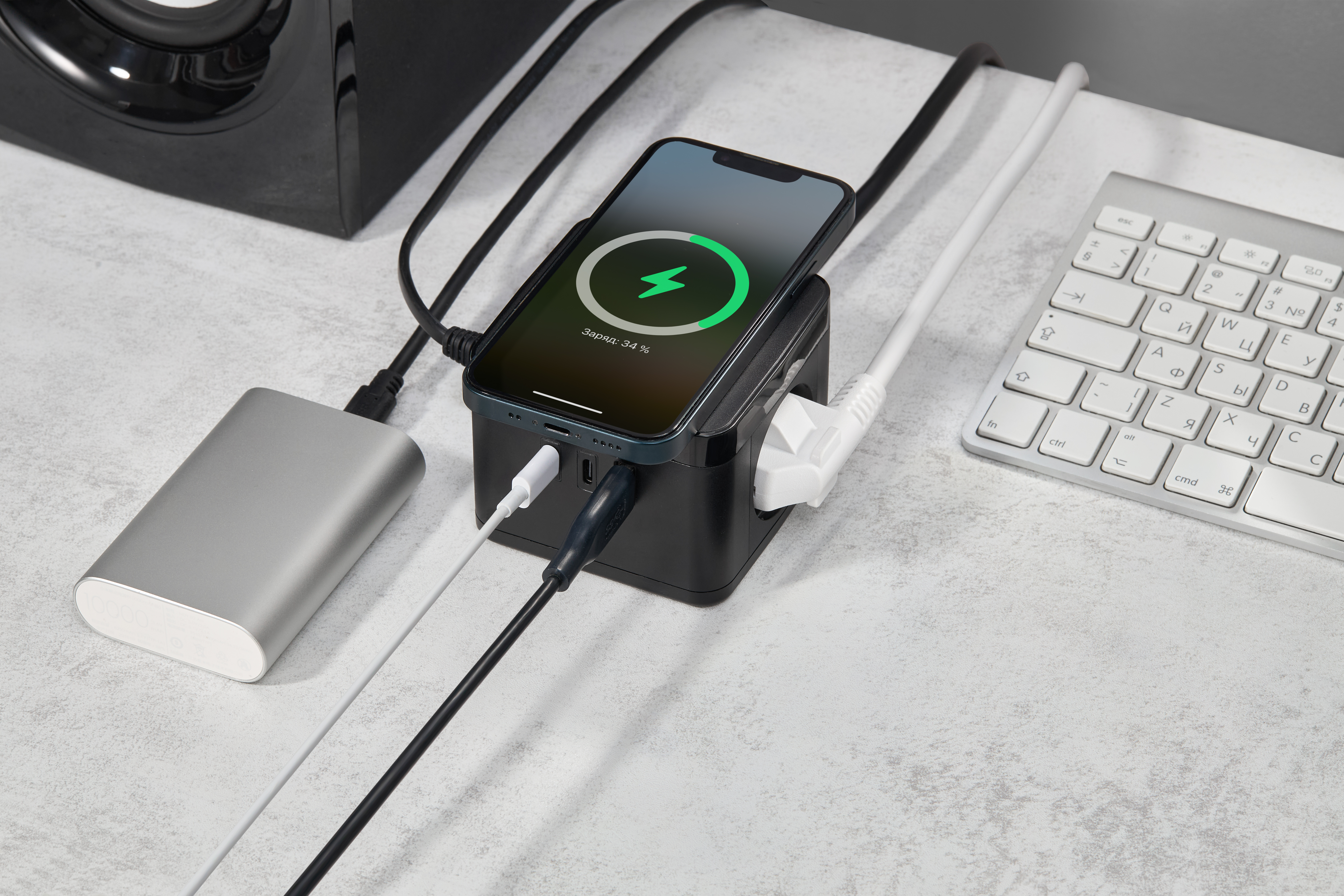 Удлинитель DOMINIC Qi10Вт У02К 1,3м 3х1мм2 USB A+C черный IEK в Находке