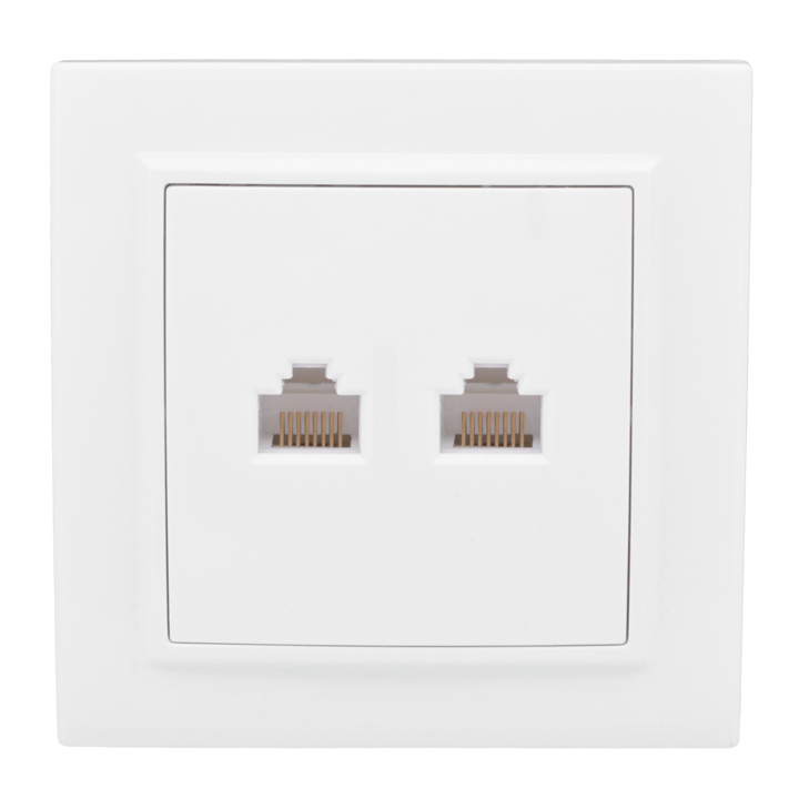 Минск Розетка RJ-45+Phone СП белая EKF Basic в Находке