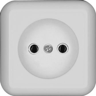 Розетка одинарная ПРИМА SE накладная с изолирующей пластиной белая в Находке