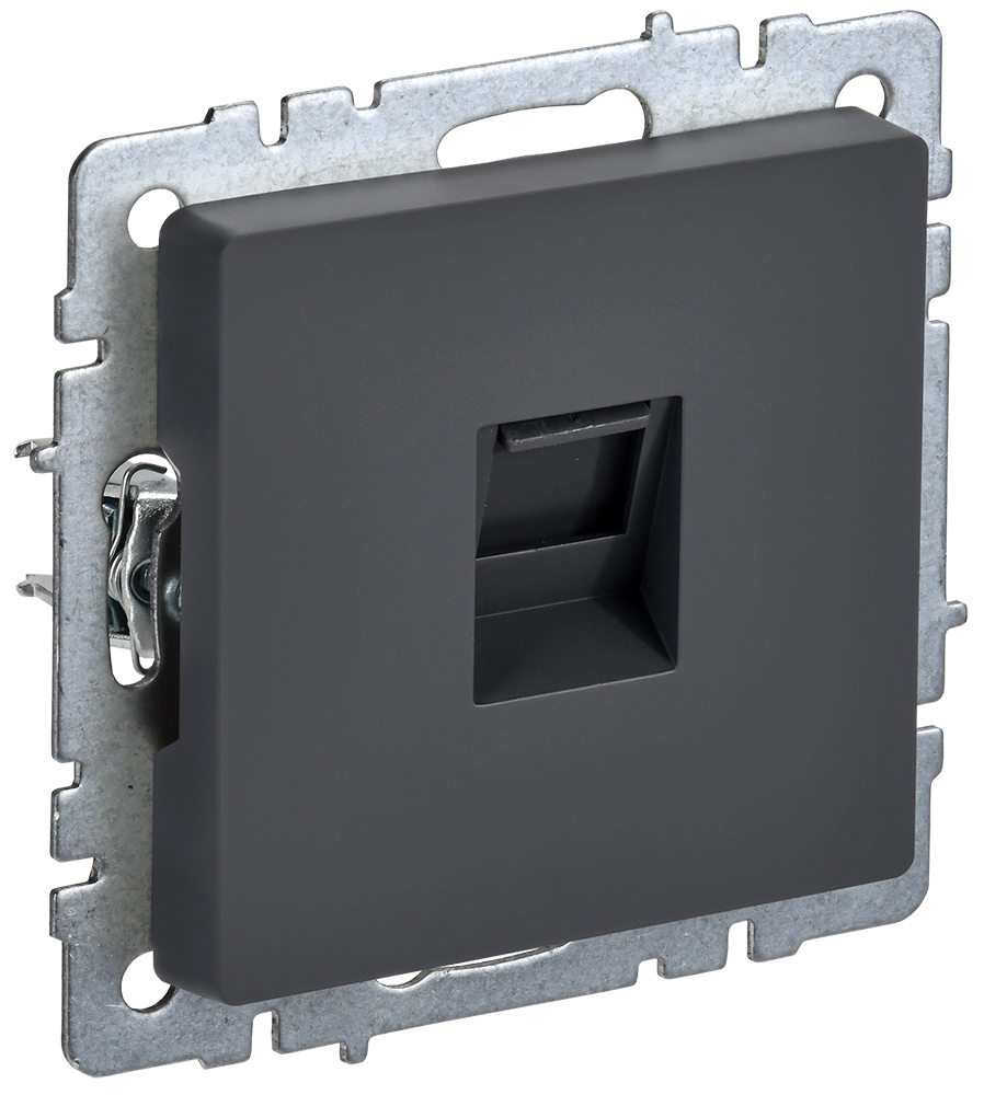 Розетка компьютерная RJ45 категории 5E BRITE IEK графит в Находке