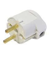 Вилка косая В16-242 с заземлением белая в Находке