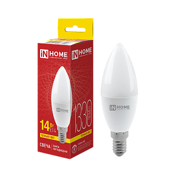 Лампа светодиодная LED-СВЕЧА-VC 14Вт 230В E14 3000K 1330Лм IN HOME в Находке
