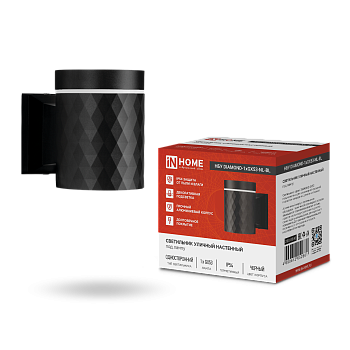 Светильник уличный настенный односторонний НБУ DIAMOND-1хGX53-NL-BL с подсветкой черный IP54 IN HOME в Находке