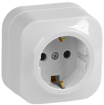 Розетка 1ая с з/к НАКЛАДНАЯ 16А GLORY белая РС20-3-ХБ IEK в Находке