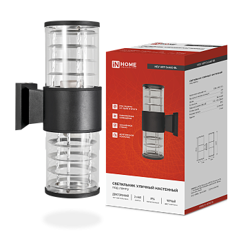 Светильник уличный настенный двусторонний НБУ ART-2хA60-BL алюминиевый черный IP54 IN HOME в Находке