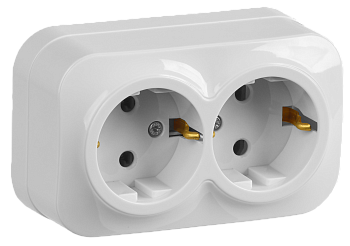 Розетка 2ая с з/к НАКЛАДНАЯ 16А GLORY белая РС22-3-ХБ IEK в Находке