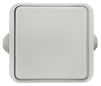 Розетка одинарная с крышкой AQUA белая полугерметичная 3110 IN HOME в Находке