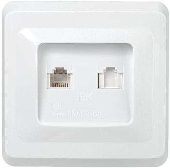 РК/Т12-ВБ Розетка 2-ая компьютерная и телефонная RJ11/RJ45 ВЕГА белый IEK в Находке