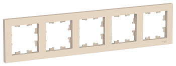 Рамка пятиместная AtlasDesign SE бежевая в Находке