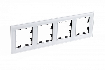 Рамка четырехместная AtlasDesign Nature SE стекло белая в Находке