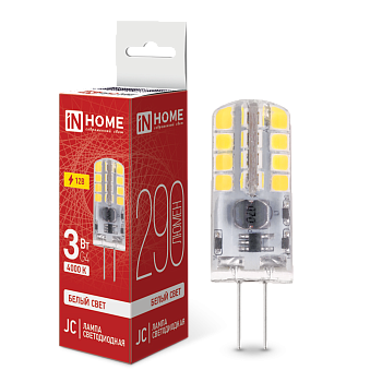 Лампа светодиодная LED-JC 3Вт 12В G4 4000К 290Лм IN HOME в Находке
