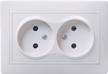 РС12-2-КБ Розетка 2местная без заземляющего контакта и защитной шторки 10А керамика КВАРТА белый IEK в Находке