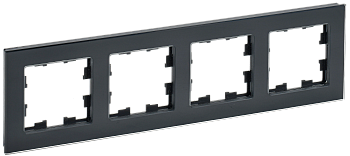 Рамка четырехместная BRITE IEK стекло черная в Находке