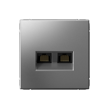 ARTGALLERY РОЗЕТКА двойная компьютерная RJ45+RJ45, кат.6А, механизм, СТАЛЬ в Находке