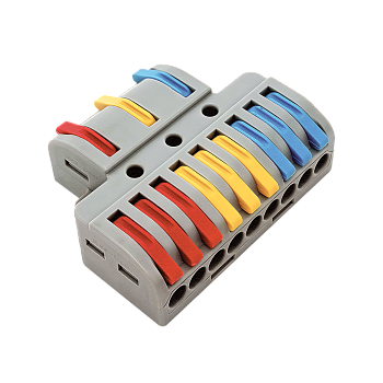 Клемма проходная разветвительная КПР 222-4139 с рычагами 3/9 полюса 0.08-2.5/4мм2 (3шт./уп.) IN HOME в Находке