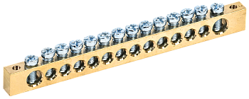 Шина IEK PEN "земля-ноль" 8х12мм 14/2 (14групп/креп по краям) в Находке