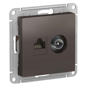 Розетка двойная ТВ+компьютерная AtlasDesign SE мокко в Находке