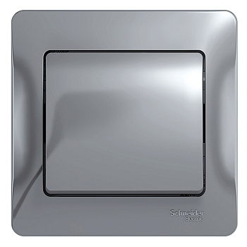 Выключатель одноклавишный Glossa SE алюминий в сборе в Находке