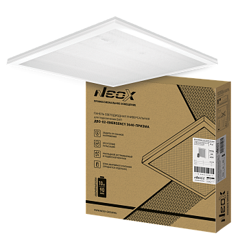 Панель светодиодная универсальная ДВО-02-EMERGENCY 3640-ПРИЗМА 36Вт 4000К без БАП-10W90 IP40 595х595x15мм NEOX в Находке