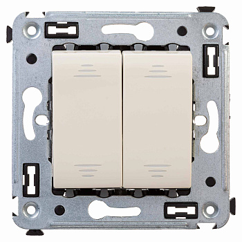 Переключатель двухклавишный в стену, Avanti "Ванильная дымка" DKC в Находке
