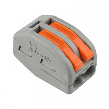 Универсальная клемма 2-проводная, серая (0,08-2,5/4 мм²) (50 шт./уп.) REXANT в Находке